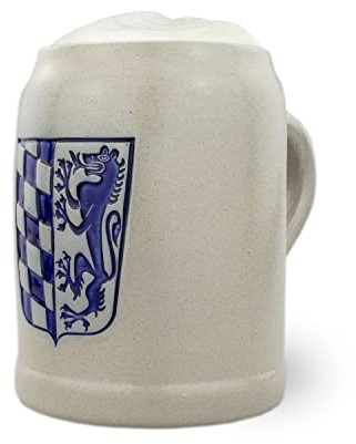 Bavariashop | PREMIUM Bierkrug Niederbayern | Handgefertigter, bayerischer Bierkrug | Niederbayern Wappen | 0,5 Liter