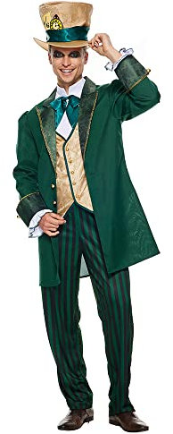 FantastCostumes Herren The Hatter Kostüm Mad Tea Party Halloween Cosplay mit Zylinder Hut