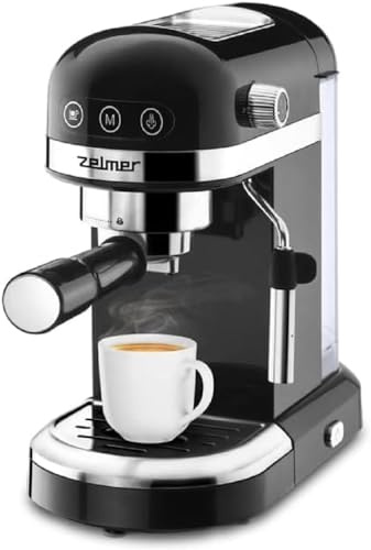 Zelmer ZCM7295 Cob Kaffeemaschine, 1350 Watt, 20 Bar Druck, Tassenerwärmung, Gehäuse aus Kunststoff und Edelstahl in optimaler Qualität, schwarz