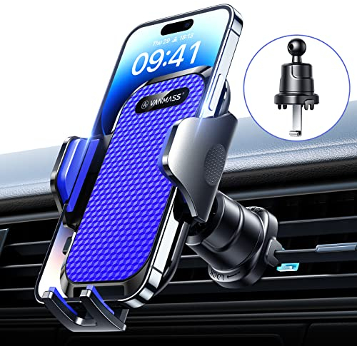 VANMASS Support Telephone Voiture Mise à Niveau Protection 100% Silicone Rotative à 360° Porte Fixe Telephone de Voiture pour Alle Téléphones Portables et Voitures iPhone Samsung Huawei etc,Bleu