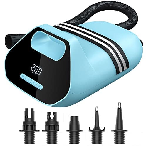 Wave Electric Pump for SUP & Kayak | Portable Air Pump for Fast Inflating | 20PSI | Blue