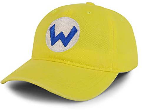Armycrew Mario Luigi bestickte Pigmentgefärbte Cosplay-Kostümballkappe, Wario Yellow, Einheitsgröße