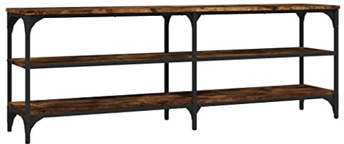 vidaXL Meuble TV chêne fumé 140x30x50 cm Bois d'ingénierie