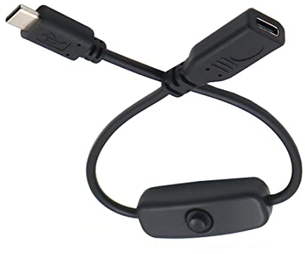 chenyang Cable de extensión USB C macho a hembra con botón de encendido y apagado, 5 V CC, cable de extensión de alimentación para teclado de laptop, Raspberry Pi 4B