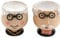 Lot de 2 coquetiers fantaisie en céramique avec visage de grand-mère et grand-père