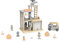 mamabrum Holz-Feuerwache Spielset MAM72 - Feuerwache mit Hubschrauberlandeplatz, Feuerwehrauto, Hubschrauber, 2 Figuren & Zubehör - Kinderspielzeug ab 3 Jahren