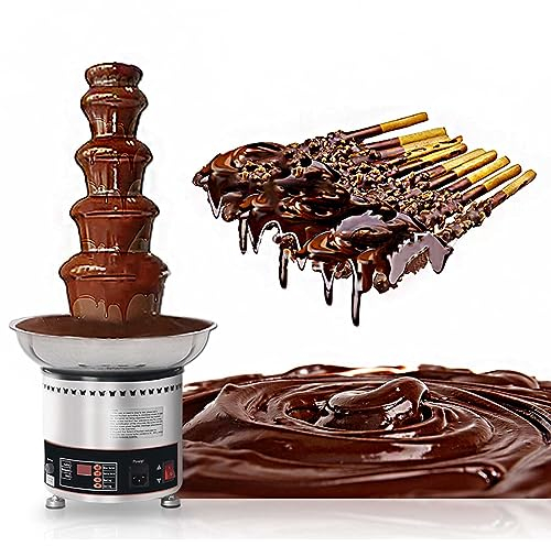 Fuente de Chocolate de 4 5 6 7 Pisos 150W Torre de Acero Inoxidable de Altura 58cm Capacidad 3Kg Apta para Lavavajillas Plateado Fondue Eléctrica,7Tier