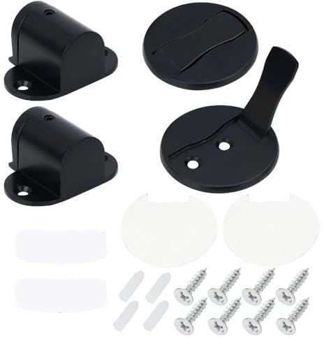 2 PCS Magnetic Door Stopper, Metal Heavy Duty Door Stops Catch,Magnetic Door Holder for Gap 5.5mm to 30mm with Self Adhesive Conceal Screws Floor Mounted