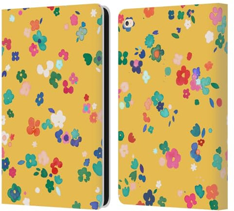 Head Case Designs sous Licence Officielle Ninola Ditsy Flowers Jaune Nature Audacieux Étui Portefeuille en Cuir Compatible avec Apple iPad Air 2 (2014)