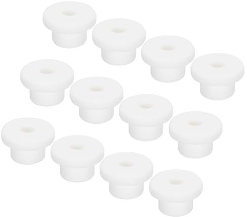 sourcing map 12Pcs T Type Rubber Grommet Mount Dia 15mm ID 6mm Seal Protection Flexible Hole Plugs for Cable Pipe White