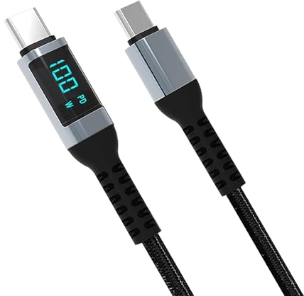 Xingdianfu USB C Auf USB C Kabel PD 100W Schnellladekabel LED Anzeige Typ C Ladegerät (1,2m)