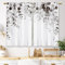 Laifzere Küchengardinen mit Blumenmuster, Eukalyptus, botanische Blätter, klein, kurz, Café, Fenstervorhänge, Aquarell, Pflanze, Badezimmer, Vorhänge, Behandlung, Stufen, Vorhänge, 2 Paneele (69 x 99