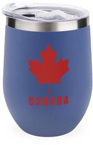 Canada Maple Logo Divertente In Acciaio Inox Tumblers Custom Wine Tumbler Tazza Da Viaggio con Coperchio 12oz