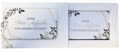 Fotoboxaufgaben Exklusives Set von 90 Hochzeits 84 kreative Aufgaben, 5 personalisierbare Karten - Hochwertige Verpackung - Unvergessliche Hochzeit