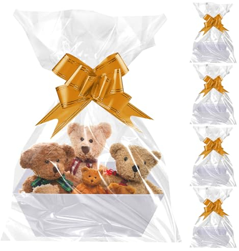 Cestas Para Regalos,5 Piezas 25x17x9cm Cesta De Regalo De Cartón Con Asas,Cesta Para Regalos,Bandeja De Papel Kraft Con Asa Para El Día De San Valentín,Cumpleaños,Compras