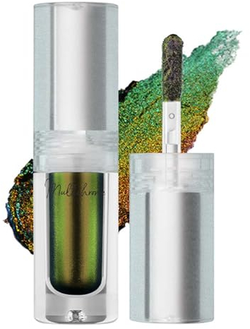 Flüssige Chamäleon Lidschatten, Glitzer Lidschatten Grüner, Schimmernder Lidschatten, Doppelte Farbe Eyeshadow Metallic, Wasserdichtes Langanhaltende, für Glitzer Grün Schminke, Farbwechseleffekt (01)