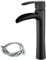 Ankoory Waterfall Bathroom Basin Mixer Tap, Tall Bathroom Sink Taps for Counter Top Basin, Monobloc Washroom Sink Faucet, Retro High Rise Basin Mixer with Flexible Tails, Solid Brass (Matte Black)