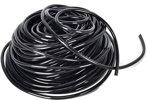 zefulr Garden Hose Pipe, 15m PVC Irrigation Hose, 4mm ID, 7mm OD, Black