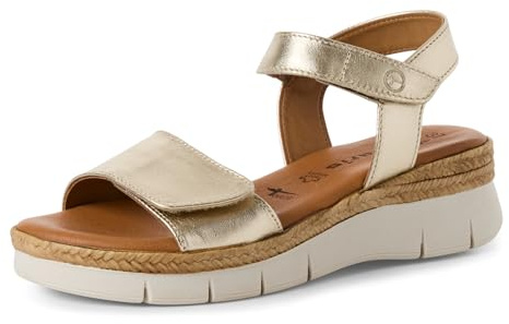 Tamaris Damen Klassische Ballerinas, Frauen Flats,Comfort Lining,TOUCHit-Fußbett,Slip-ons,klassisch elegant,Ballerinen,Light Gold MET,41 EU