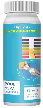 Teststreifen für Pools, Teststreifen für Poolwasser, präzise Mehrzweck-Teststreifen in 1 von 50 Stück für Pools, Spas und
