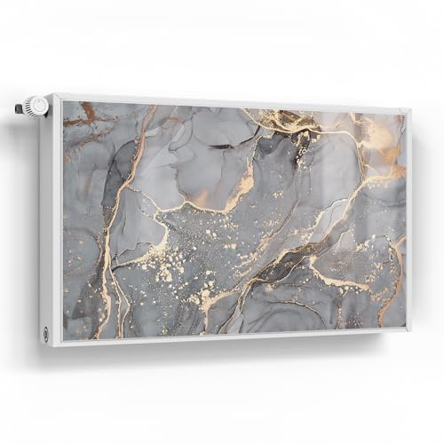 DEQORI Magnetfolie für Heizung 100x60 cm | Motiv Elegantes Marmormuster | dekorative Magnetmatte Heizkörper Schutz Verkleidung | Magnet Deko-Folie selbstklebend, magnetisch & beschreibbar