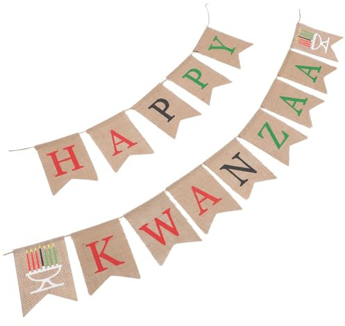 TINEASUR 1stk Kwanzaa-sacktuchflagge Leinenbanner Für Kwanzaa Urlaub Sackleinen Banner Kwanzaa Ammer Banner Kwanzaa-leinenbanner Afrikanische Ammer-banner Party-banner Leinen-