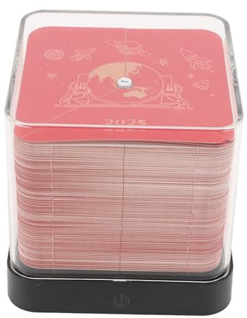 JTLB 3D-Notizblock, Handzerrissene Erde 2025, Kalender, Papier, Schnitzkunst, Notizblock für die Aktuelle Desktop-Dekoration (Rot)