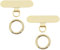 Greacesrio 2 Stück Handy Lanyard Patch, Universeller Handytrageband Pads ohne Klebstoff, Metall Handy Handykette Pads mit Metall Metallring für Die Meisten Smartphones (Gold)