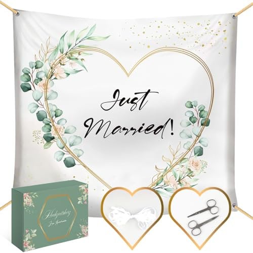 Cuore Matrimonio Boho Moderno da Ritagliare, 200x180cm - 2 Forbici + 10m Corda - Ideale per Decorazioni e Giochi Nuziali - Perfetto per Sposi