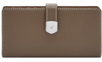 Fossil Lennox, Accessoire de Voyage-Portefeuille à Double pli Femmes, Marron café, 17.15 cm L x 1.91 cm W x 8.89 cm H