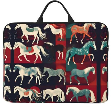 Laptoptasche mit verschiedenen Pferde-Aufdruck, 35,6 cm (14 Zoll), Laptoptasche, Laptophüllen für tägliche Reisen, Geschäftsreisen und Pendeln
