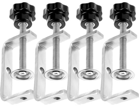 CAUTIOUS 4 Piezas Abrazadera C de Acero Inoxidable, Abrazadera C Ajustable para Madera, Abrazaderas Metalica Carpinteria, Abrazadera de Mesa Universal para Artesanía, Mesas