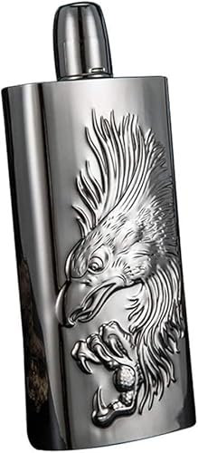 Portable Wine Pot, 12 oz Hip Flask and Funnel Stainless Steel Classic Silver - Whiskey Flask Gift Set Fishing Whisky Wine Set Flagon Stainless Steel Carry Vodka Flat Flagon