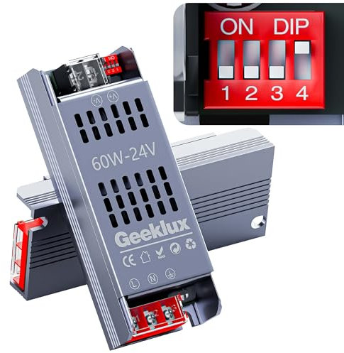 LED Netzteil Trafo 24v dimmbar 60W, Led Transformator 220 230 Volt AC auf 24 Volt DC,Led Treiber Kein Rauschen, Kein Flimmern, IP20 Kompakter Extrem Dünner