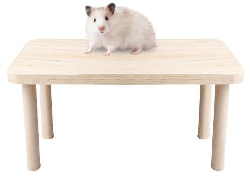 Sporgo Hamster Plattform: Hamsterplattform aus Holz, Hamster Zubehör Hamster Käfig, Hamster Spielpodest für Zwerghamster, Holz Hamster Kletterplattform Beißplattform für Hamster Heim
