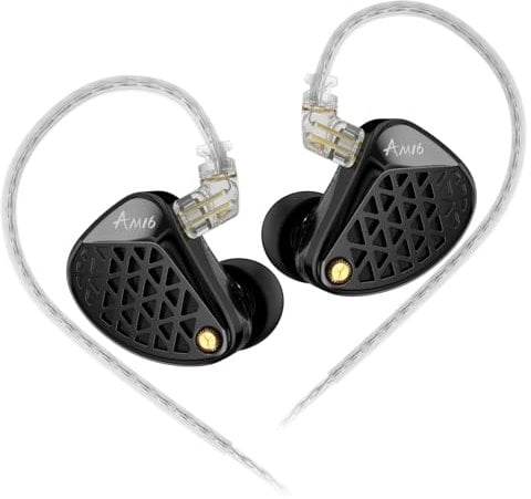 KZ AM16 in Ear Monitor Headphones 16BA Drivers HiFi IEM Earphones High Clarity Gaming Earbuds Clarity in All Frequency Stereo Sound Comfortable Headphones for Musicians (Deep Base, Nomic)