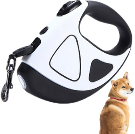 Ausziehbare Hundeleine, LED Leine mit Akku, hohe Stränge aus Nylon, 10ft ausziehbare Länge, Rutschfester Griff, für Walking, Joggen, Laufen, Hiking, 7,09 x 1,57 x 5,12 Zoll