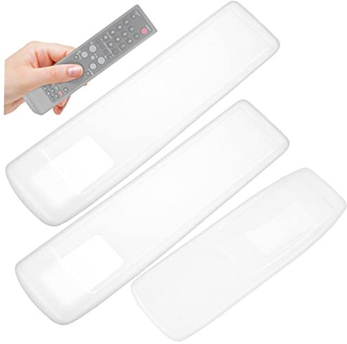 CONGARTENO 3Pièces Housse de Protection Silicone Transparente pour Télécommandes Compatible Climatisation Résistante à Poussière et Aux Chocs