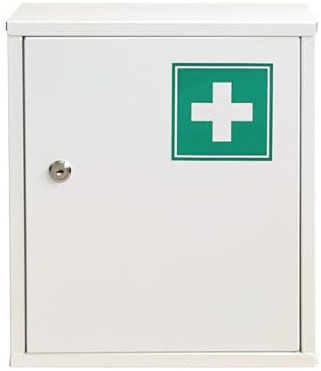 HTI living Medizinschrank Amin Weiß Arzneischrank aus Stahl abschließbar