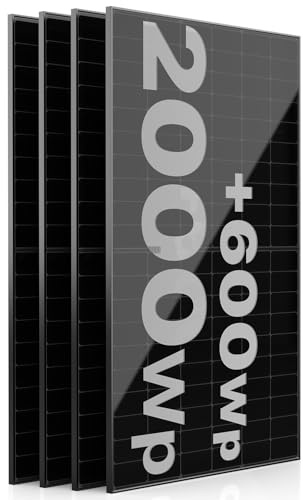 Solarpanel 4x 500W Jolywood Bifazial Glas-Glas PV-Module mit 2x2mm Glas, modernster n-Type Technology, Erweiterungs-Module für Ihre Mini-Solaranlage, Balkonkraftwerk oder DIY Komplettanlage (4er)