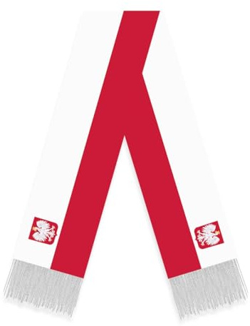 Petite Pine Polnischer Adler Flagge Schal, 5FT lang Polen Samt Schal, 150 × 18cm Dekor für Fußball Basketball Sport Parade Abschluss Scarf Polish Eagle