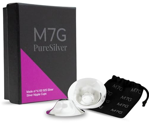 M7G The Original 925 Silver Nursing Cups for Breastfeeding Mothers, Reusable Breastfeeding Cups, Nickel-Free