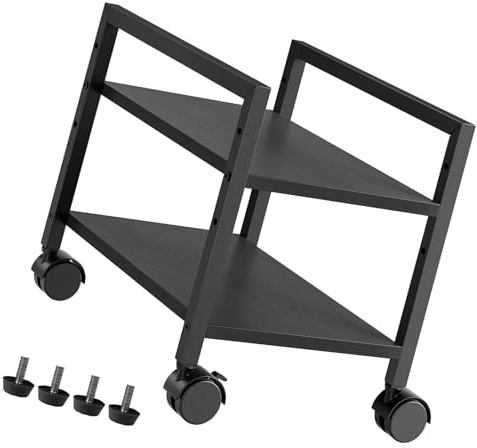Soporte de hierro resistente ajustable para CPU con ruedas para un movimiento suave y ventilación en oficinas, soporte extensible para CPU con ruedas
