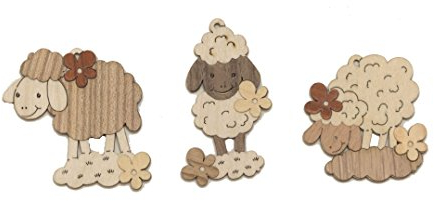 Kuhnert - Schmuckanhänger/Baumschmuck - Motiv: Schafe im 6er Set - Made in Germany