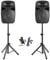 Vonyx VPS152A 15-Inch Active Party Speaker System with Bluetooth, Speaker Stands, Wired Microphone & LED Lights – Complete DJ PA System for Karaoke, Events, Parties & Stage Performance