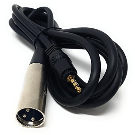 MainCore 2m long 3.5mm Stereo Jack to XLR Male Audio Aux Stereo Cable Lead Cord Converter Extender/Microphone, AMP, Mixer, PC..etc (Available in 1m, 2m, 6m) (2m)