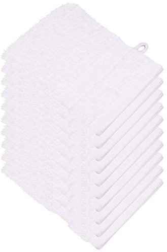 Miamar Lot de 10 Gant de Toilette 15 x 21 cm Absorbant Doux en 15 Couleurs Disponibles 500g/m² 100% Coton Öko-Tex Blanc
