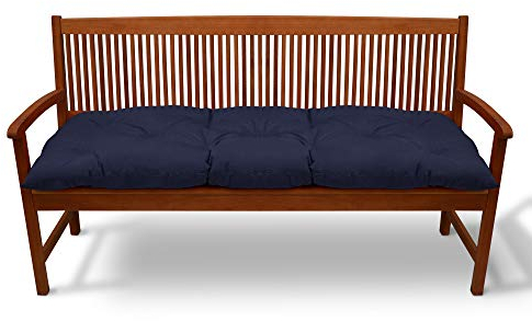 Beautissu Bankauflage Flair BK - Sitzkissen für Gartenbank - Polster Auflage Outdoor - Bankpolster Auflage für Sitzbank & Hollywoodschaukel - ca. 100x50x10 cm - Dunkelblau