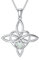 MUUYON Kreuz Keltischer Knoten Mondstein Halskette Silber 925 Mondstein Anhänger Schmuck Geschenke für Frau Mädchen (Weißer Opal)