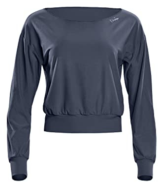 WINSHAPE Damen Functional Light And Soft Cropped Long Sleeve Top Ls003ls Yoga-Shirt, Anthracite, M EU